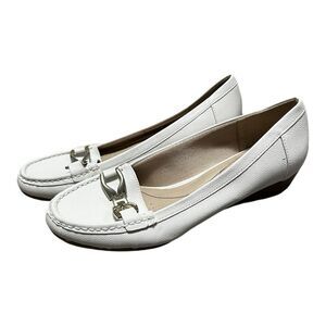 LifeStride Fatima Loafer white faux pebbled leather size 8.5